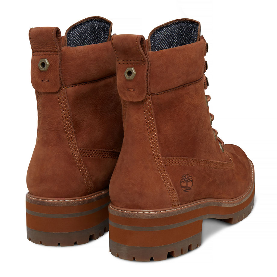 Timberland Women's Courmayeur Valley Lace-Up Boot Rust Rust Earthybuck W/Rubber Charred Suede