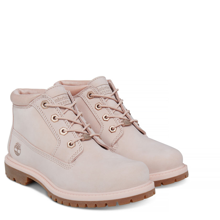 Timberland Women's Nellie Chukka Boot Pastel Rose Cameo Rose Waterbuck W/Misty Rose Metallic Collar