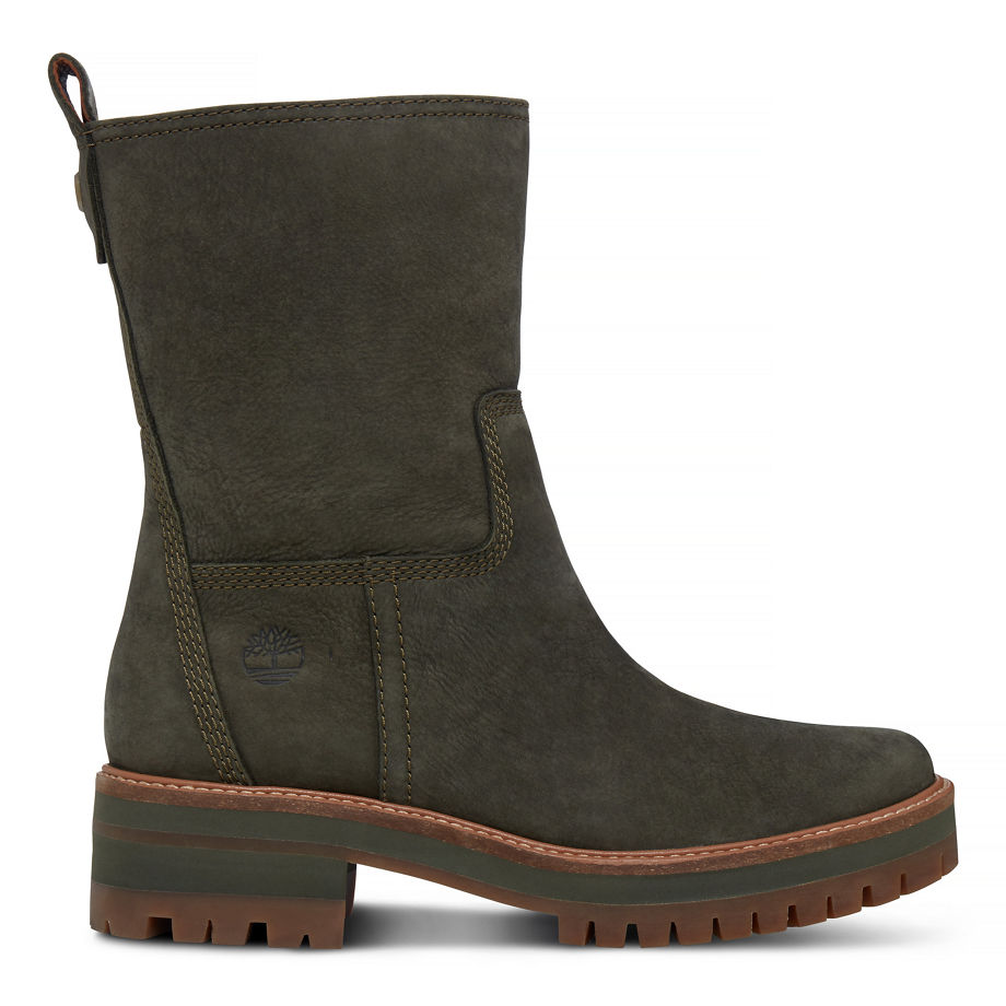 Timberland Women's Courmayeur Valley Pull-On Boot Olive Olive Night Earthybuck