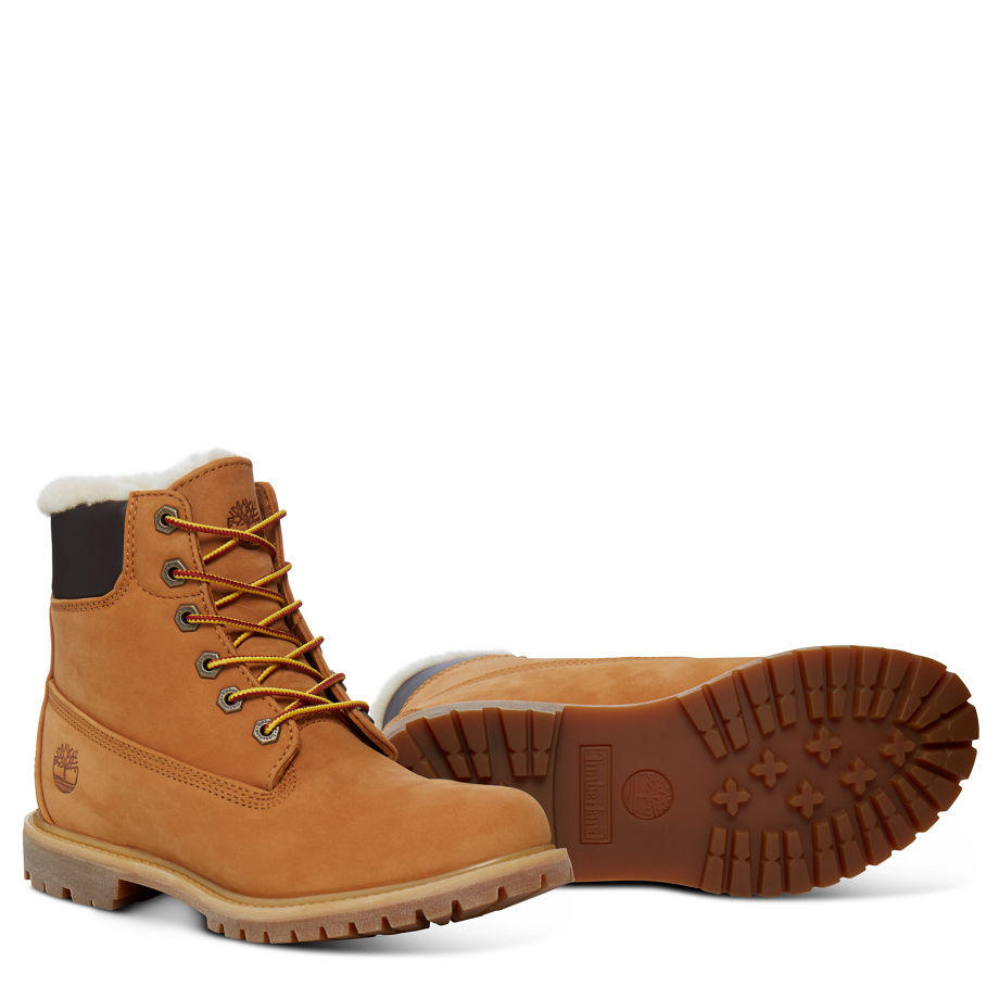 Timberland Women's Icon 6-inch Shearling Boot Yellow Wheat Waterbuck