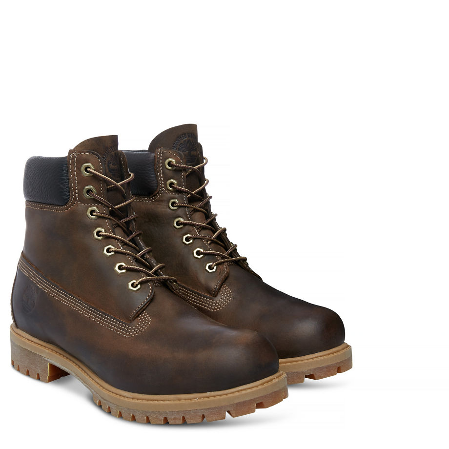 Timberland Men's Heritage Classic 6-Inch Boot Brown Brown Burnished Full Grain