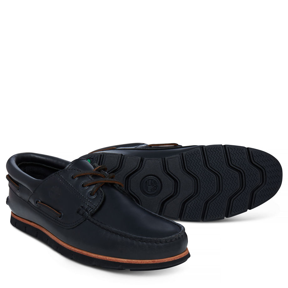 Timberland Men's Tidelands 3-Eye Boat Shoe Black Black Brando