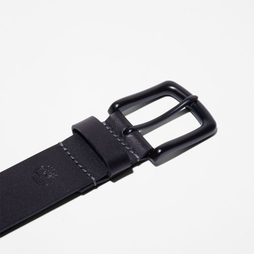 Timberland Men's Black-Buckle Leather Belt