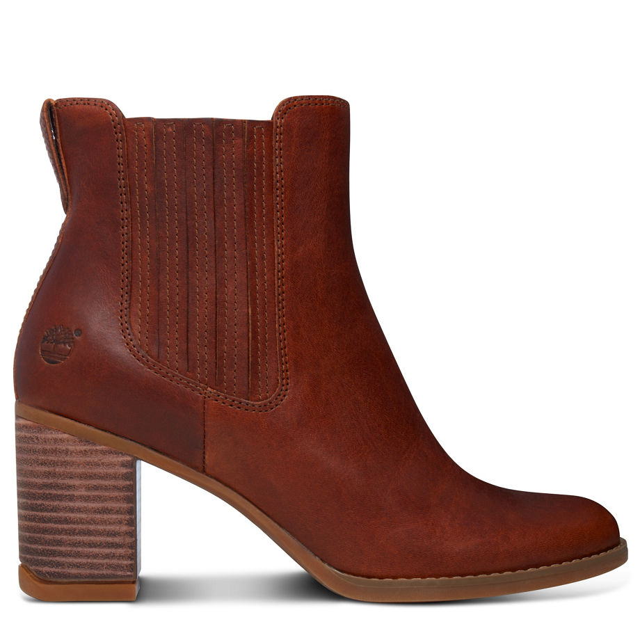 Timberland Women's Atlantic Heights Leather Chelsea Brown Wheat Forty