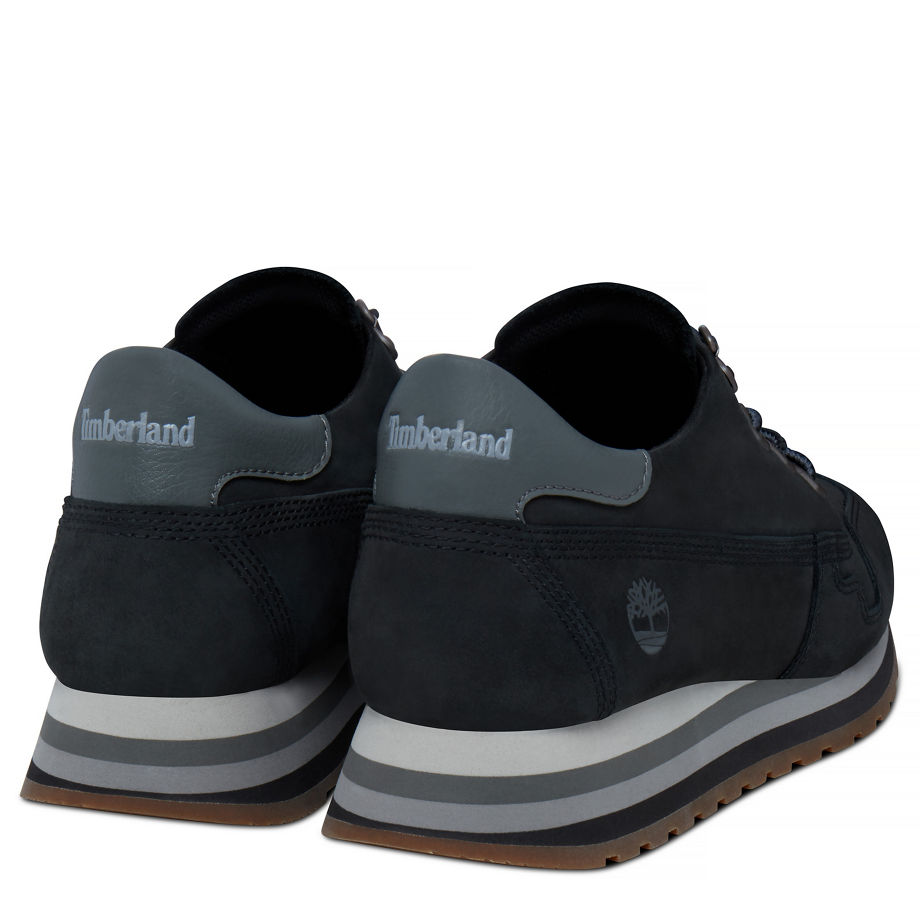 Timberland Women's Antwerp Air Leather Trainer Black Black Naturebuck