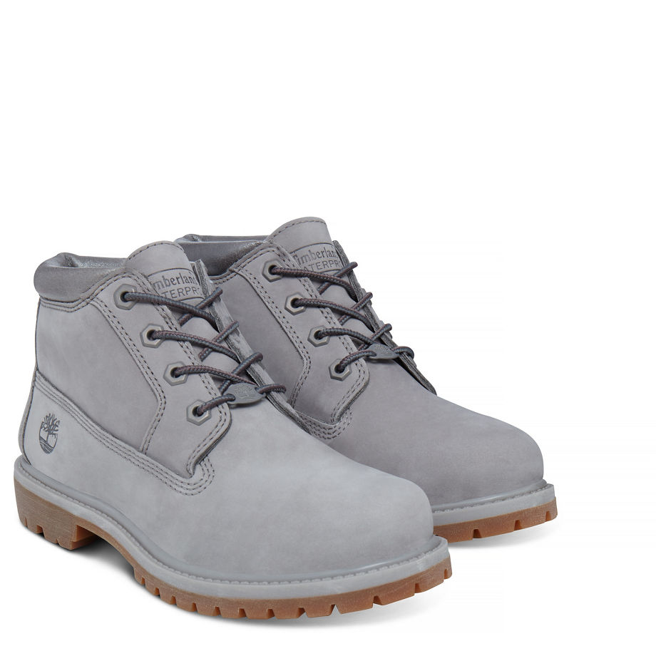 Timberland Women's Nellie Chukka Boot Steeple Grey Steeple Grey Waterbuck W/Steeple Grey Metallic Collar