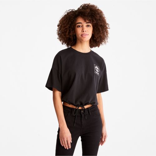 Timberland Women's Cropped T-Shirt with Drawstring Hem