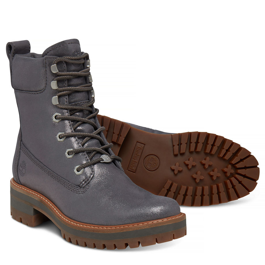 Timberland Women's Courmayeur Valley Lace-Up Boot Silver Dark Grey