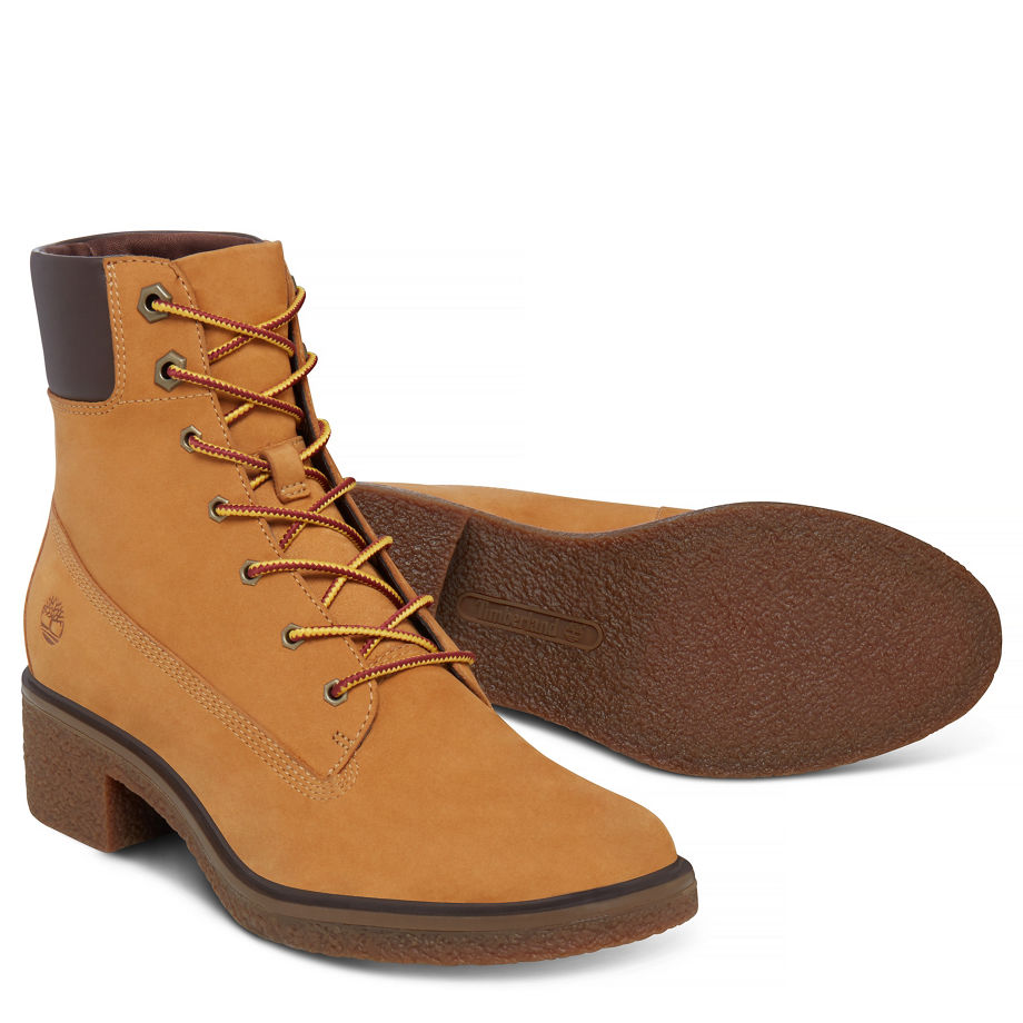 Timberland Women's Brinda 6-Inch Lace Up Boot Yellow Wheat Nubuck