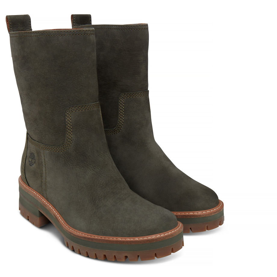 Timberland Women's Courmayeur Valley Pull-On Boot Olive Olive Night Earthybuck