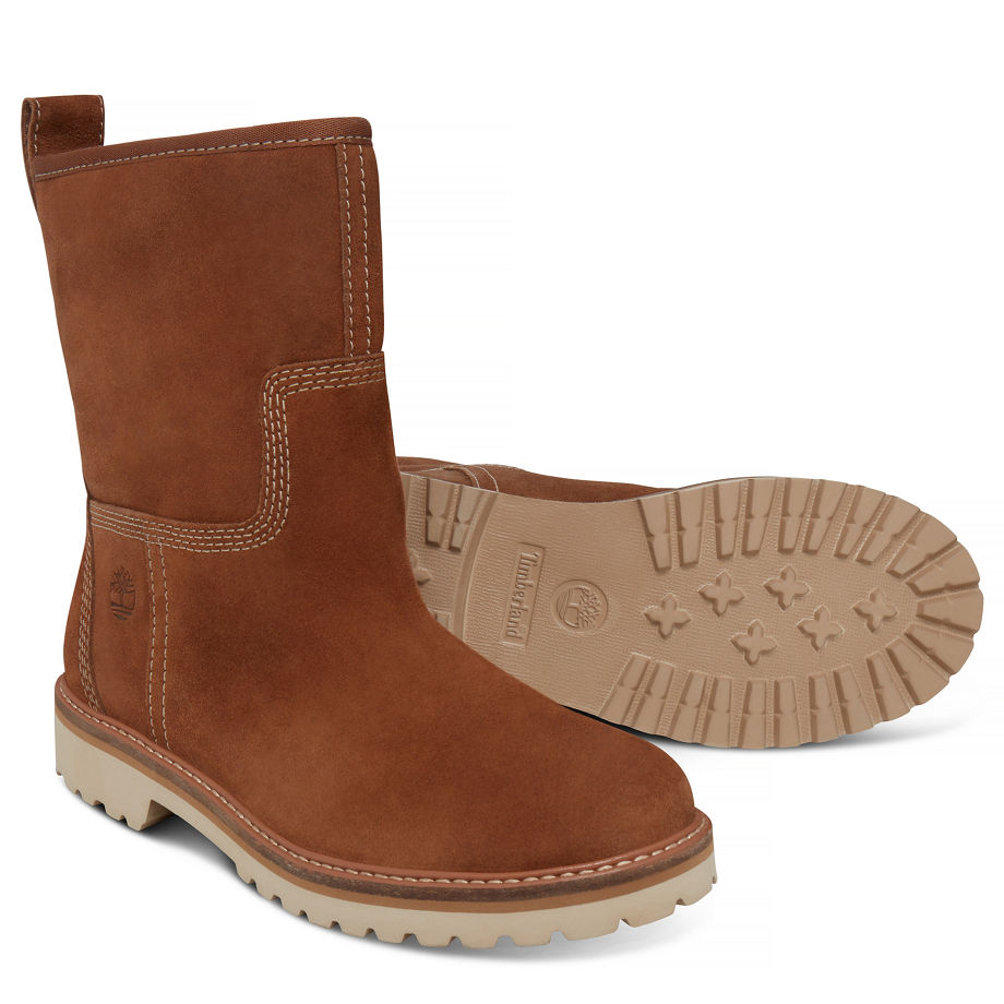 Timberland Women's Chamonix Valley Winter Boot Rust Dark Rubber Suede