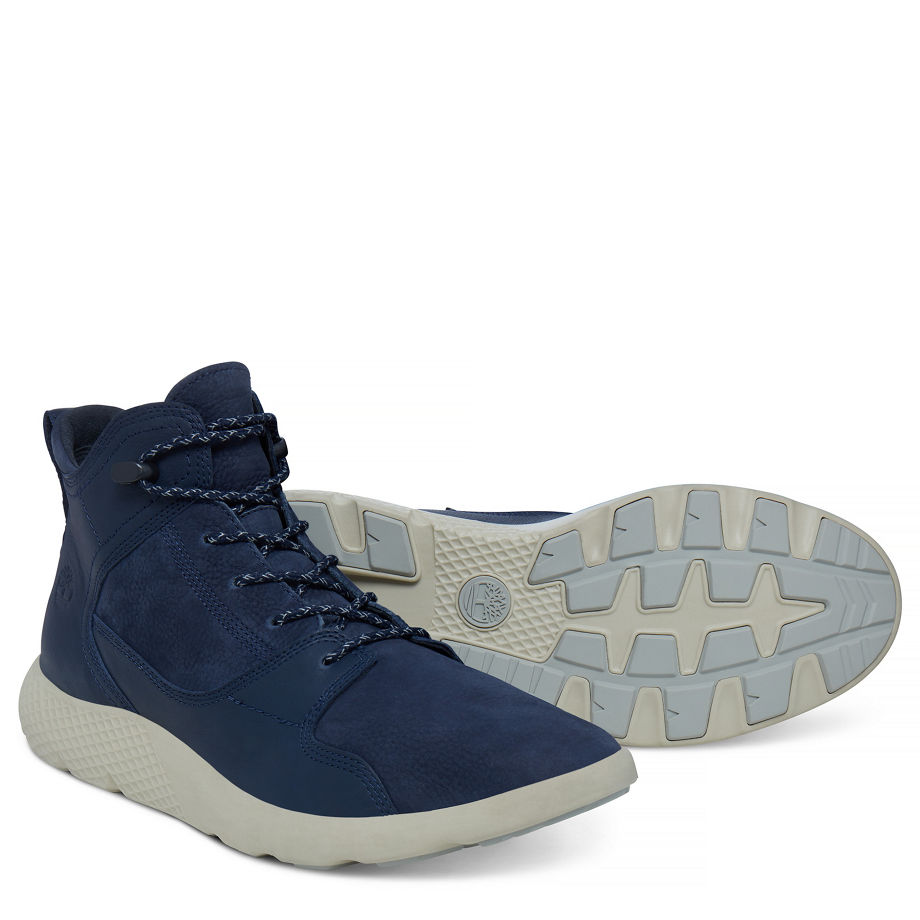 Timberland Men's Flyroam Leather Sneakerboot Navy Black Iris Gluvy