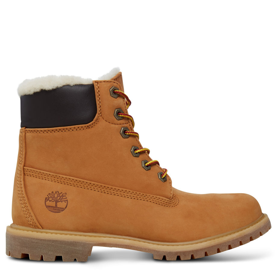 Timberland Women's Icon 6-inch Shearling Boot Yellow Wheat Waterbuck