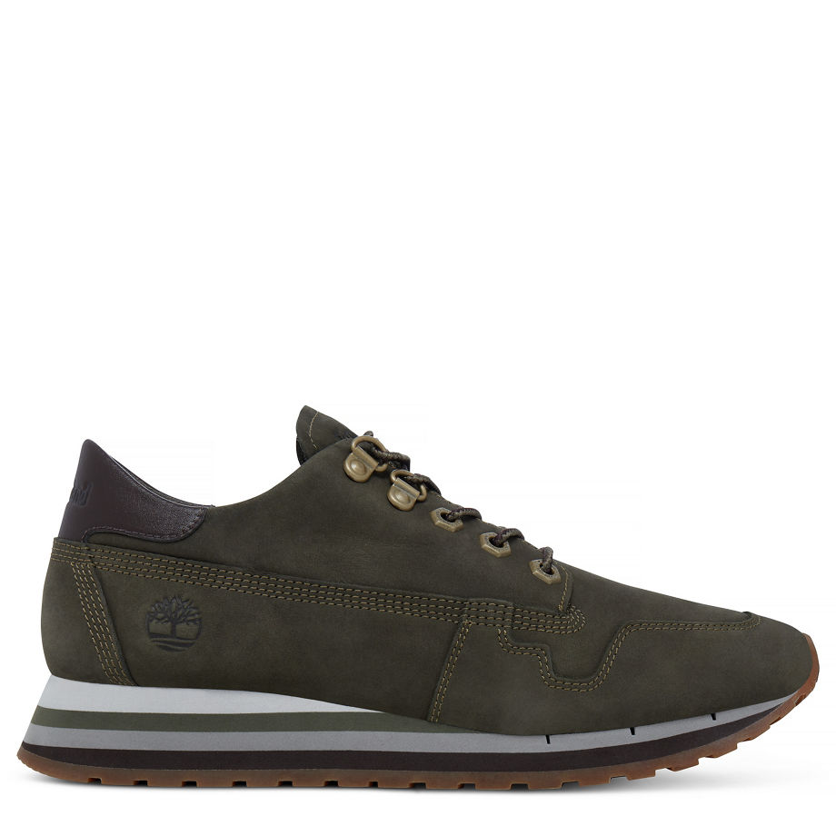 Timberland Women's Antwerp Air Leather Trainer Olive Olive Night