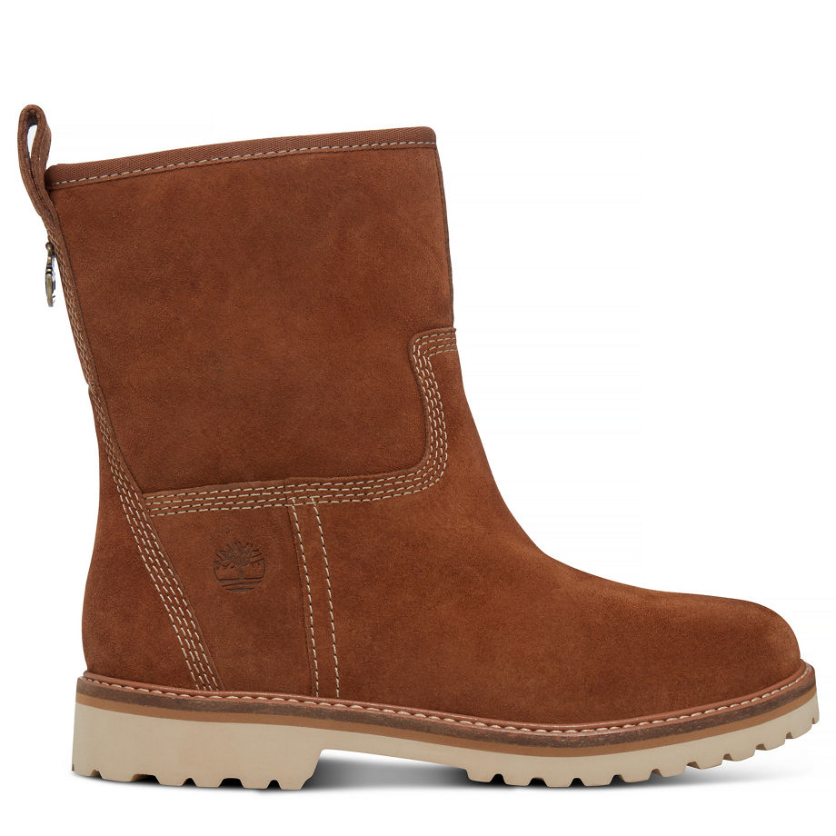 Timberland Women's Chamonix Valley Winter Boot Rust Dark Rubber Suede