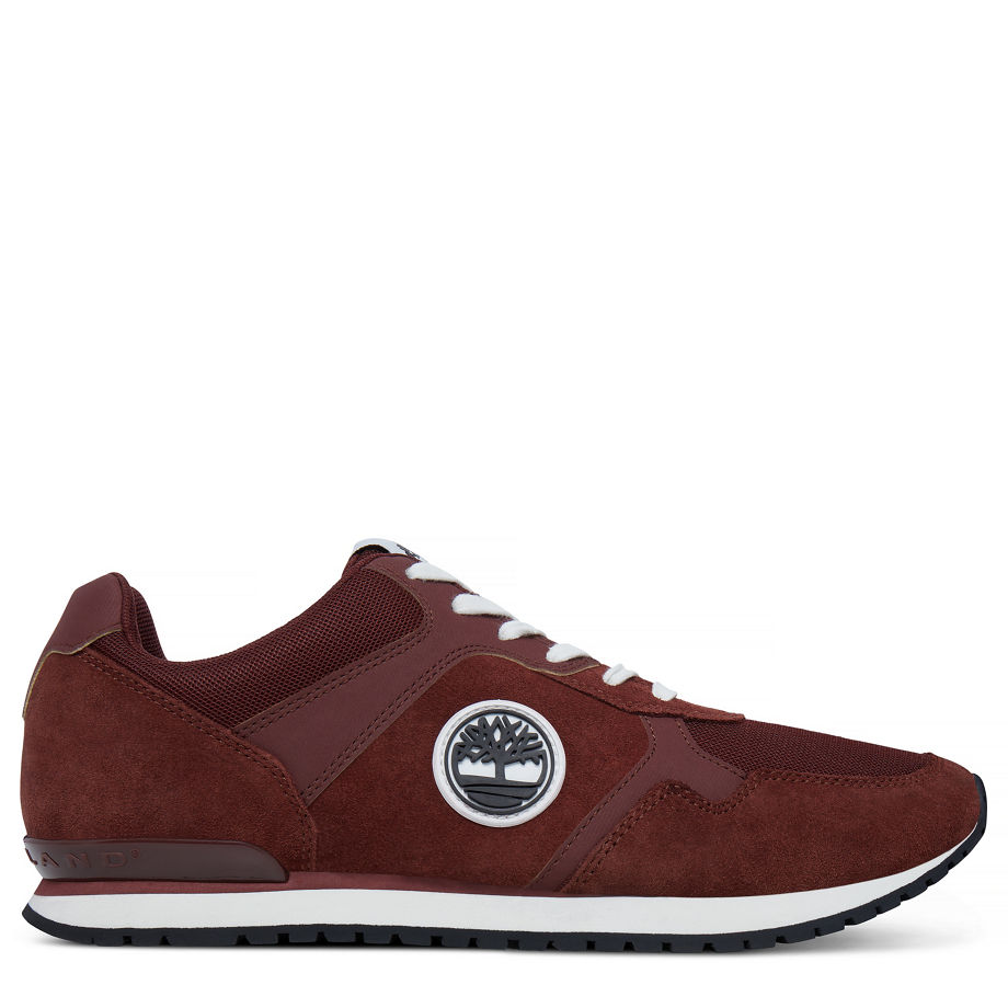 Timberland Men's Retro Runner Trainer Dusky Red Brandy Hammer Suede