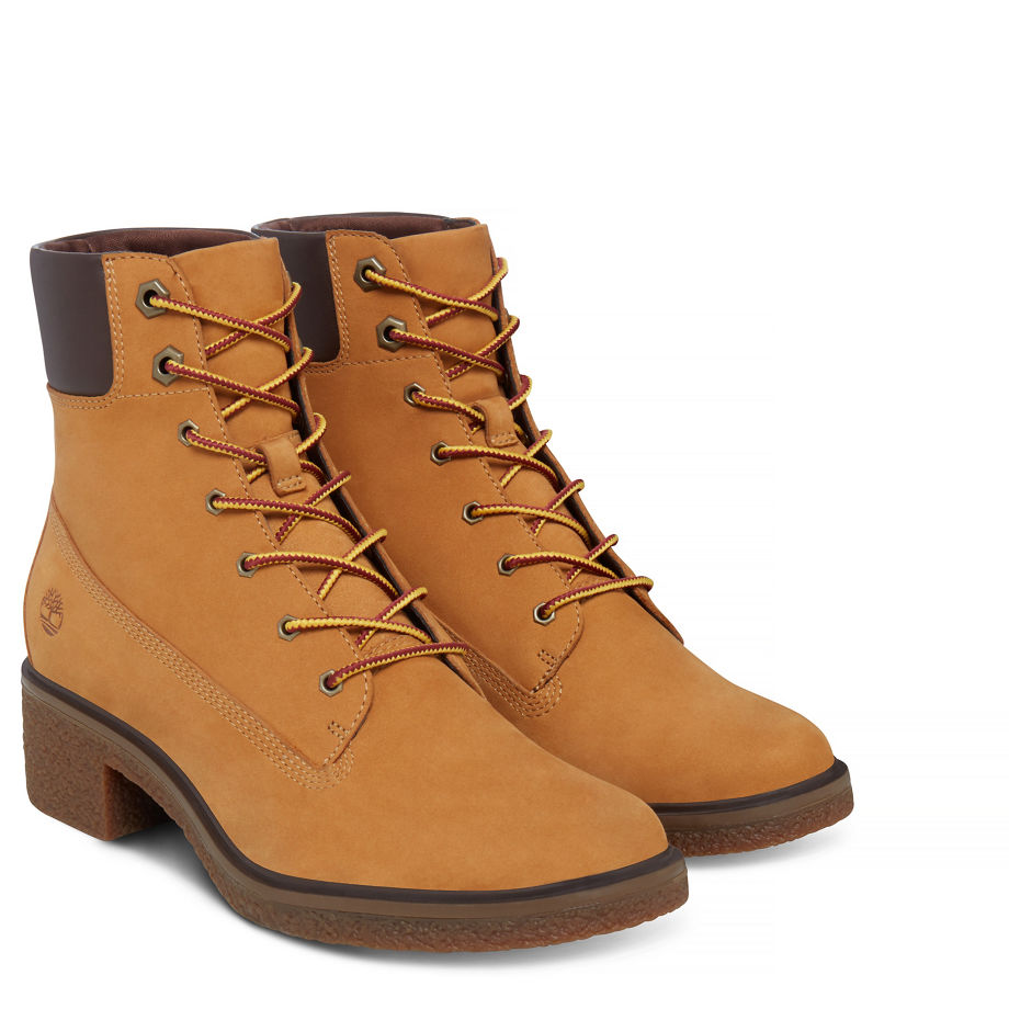 Timberland Women's Brinda 6-Inch Lace Up Boot Yellow Wheat Nubuck