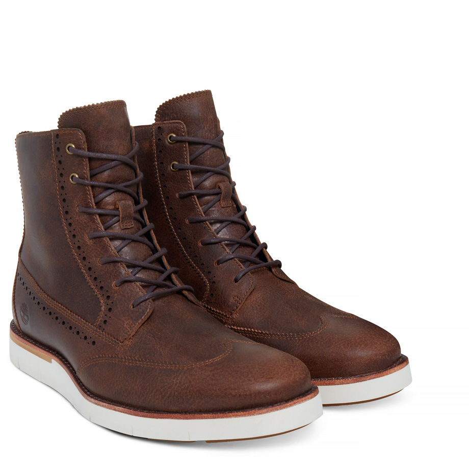 Timberland Men's Preston Hills 6-inch Boot Vintage Brown Light Potting Soil Dusk
