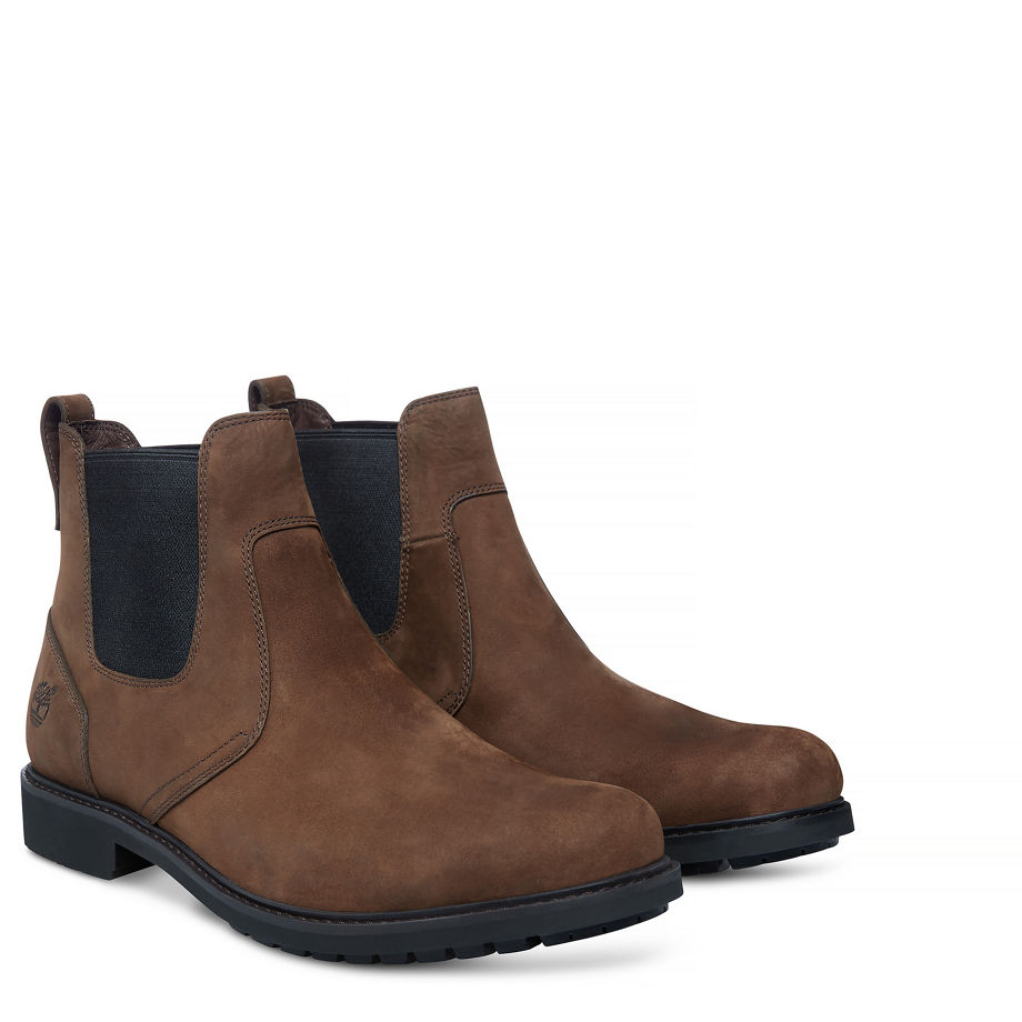 Timberland Men's Stormbuck Chelsea Boot Dark Brown Burnished Dark Brown Oiled