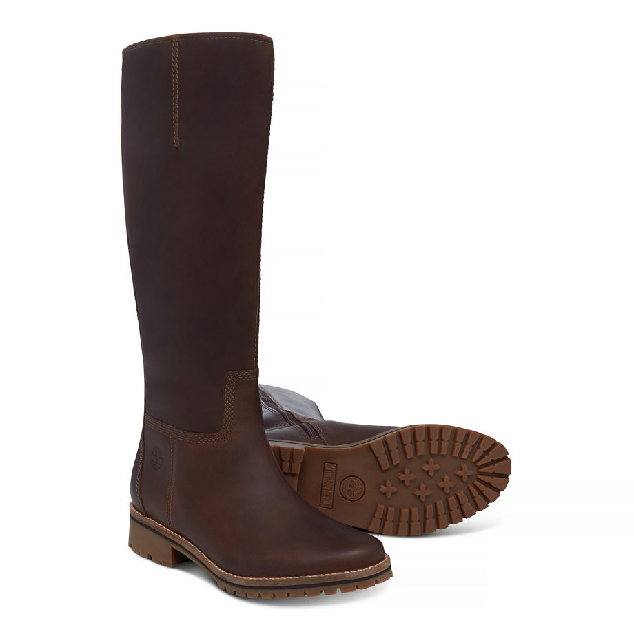 Timberland Women's Main Hill Tall Boot Brown Medium Brown Saddleback