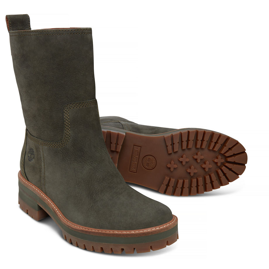Timberland Women's Courmayeur Valley Pull-On Boot Olive Olive Night Earthybuck