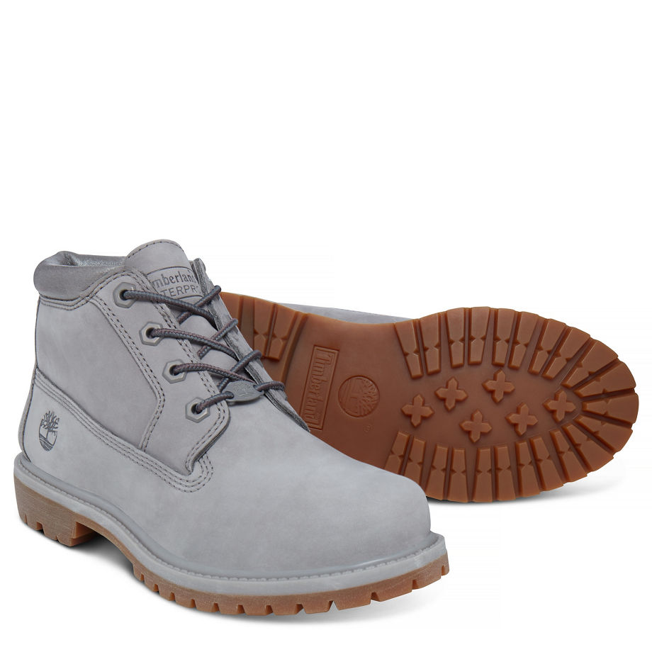 Timberland Women's Nellie Chukka Boot Steeple Grey Steeple Grey Waterbuck W/Steeple Grey Metallic Collar