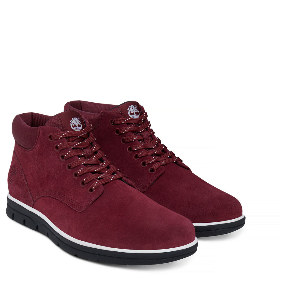 Timberland Men's Bradstreet Leather Chukka Rich Red Zinfandel Silk Suede