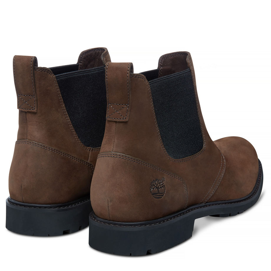 Timberland Men's Stormbuck Chelsea Boot Dark Brown Burnished Dark Brown Oiled