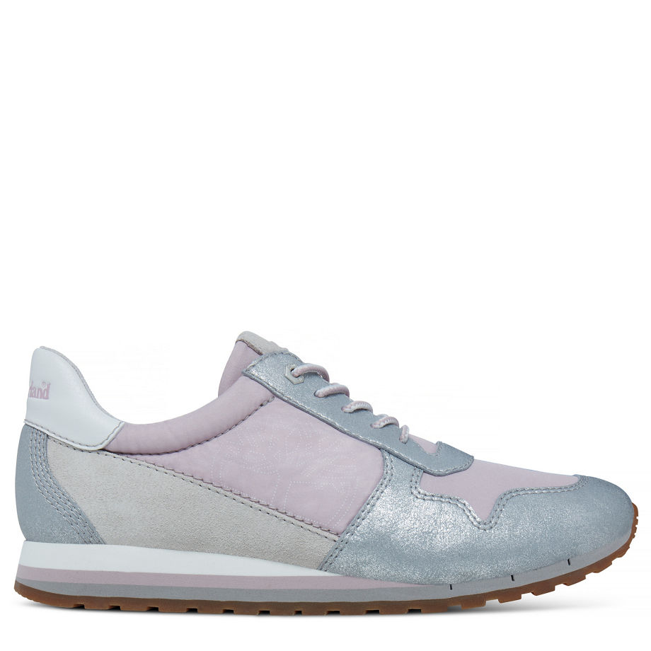 Timberland Women's Milan Flavor Trainer Silver/Violet Silver Windchime (Violet Ice)