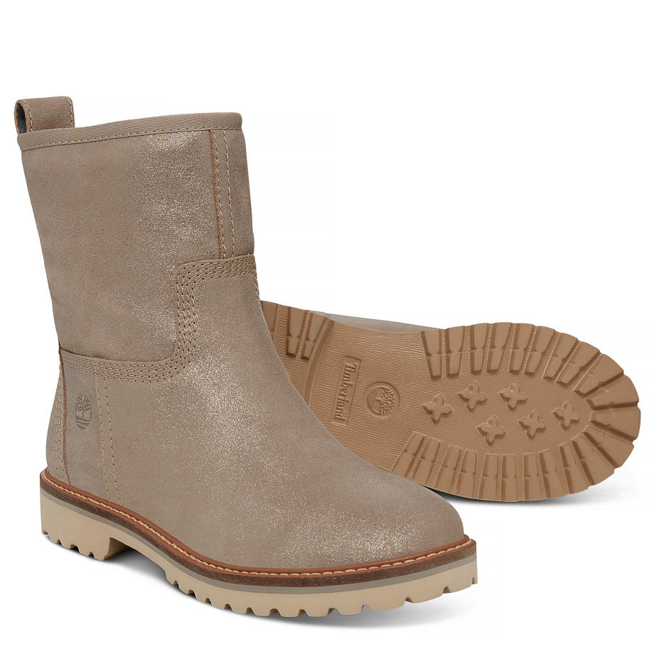 Timberland Women's Chamonix Valley Winter Boot Gold Gold Shiny Suede