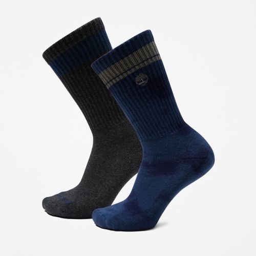 Timberland Men's 2-Pack Tie-Dyed & Striped Crew Socks
