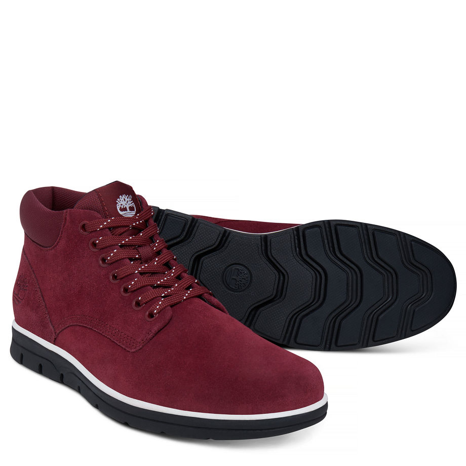 Timberland Men's Bradstreet Leather Chukka Rich Red Zinfandel Silk Suede