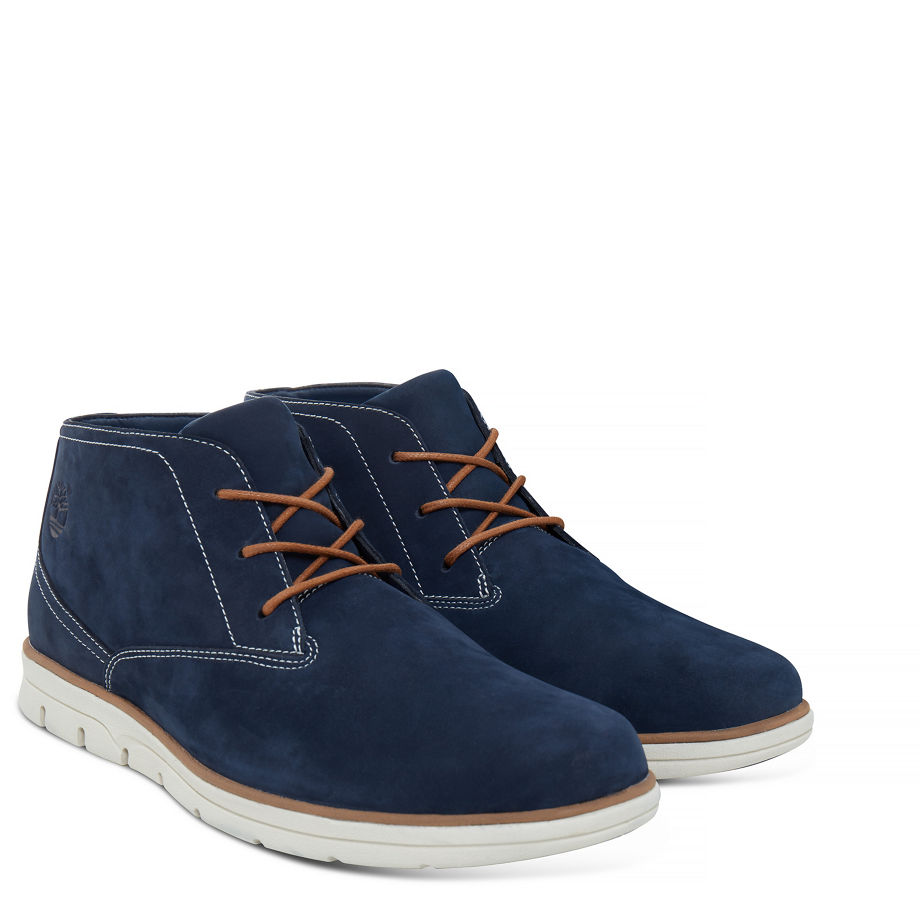 Timberland Men's Bradstreet Plain Toe Chukka Navy Black Iris Nubuck