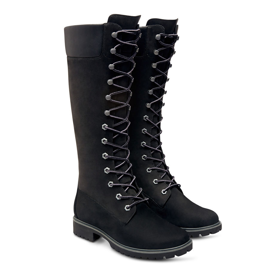 Timberland Women's Premium 14-Inch Boot Black Black Nubuck