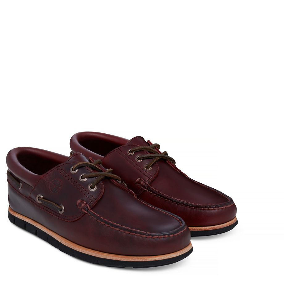 Timberland Men's Tidelands 3-Eye Boat Shoe Brown Redwood Brando
