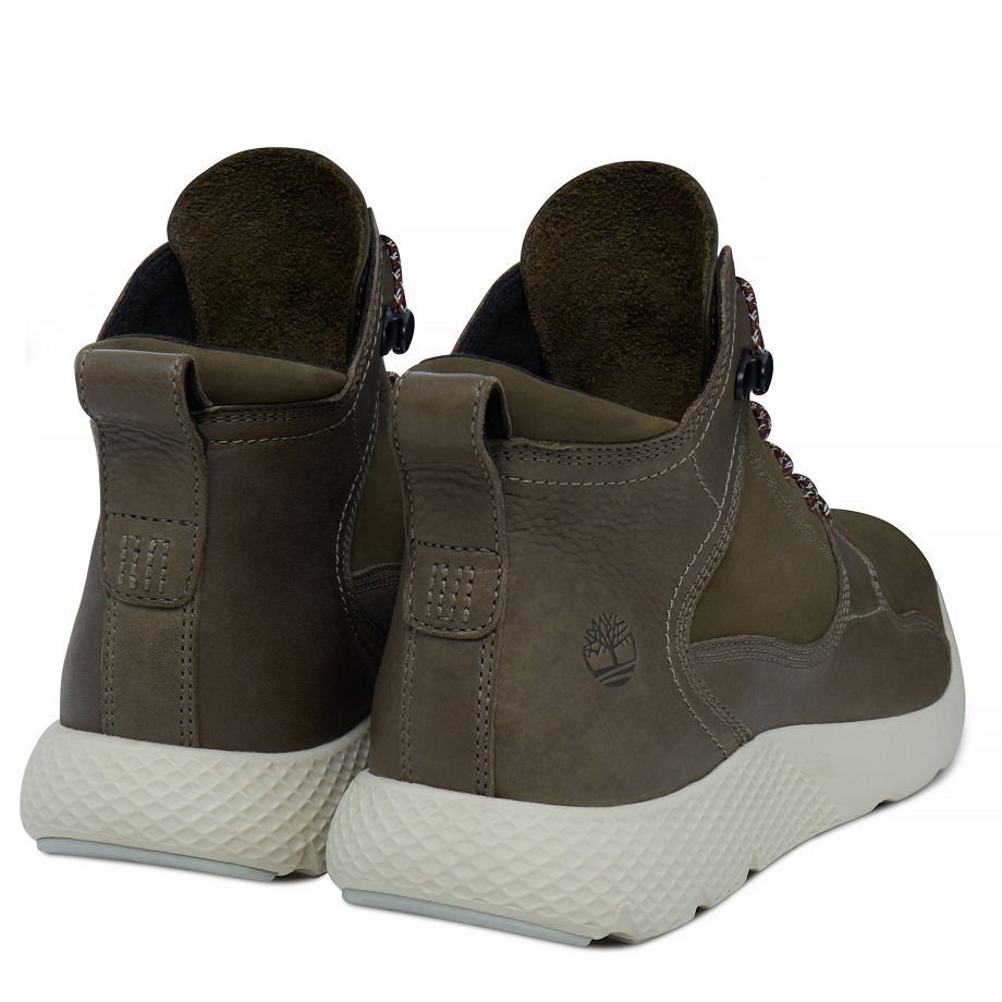 Timberland Men's Flyroam Leather Sneakerboot Dark Green Lichen Nubuck