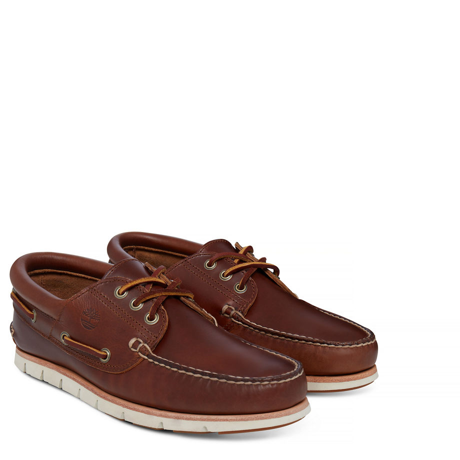 Timberland Men's Tidelands 3-Eye Boat Shoe Vintage Brown