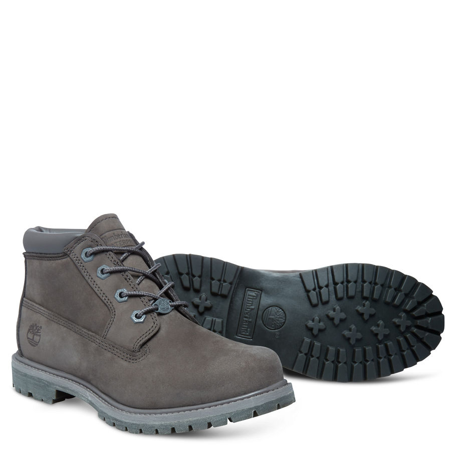 Timberland Women's Nellie Chukka Grey Dark Grey Nubuck Monochromatic With Grey Outsole