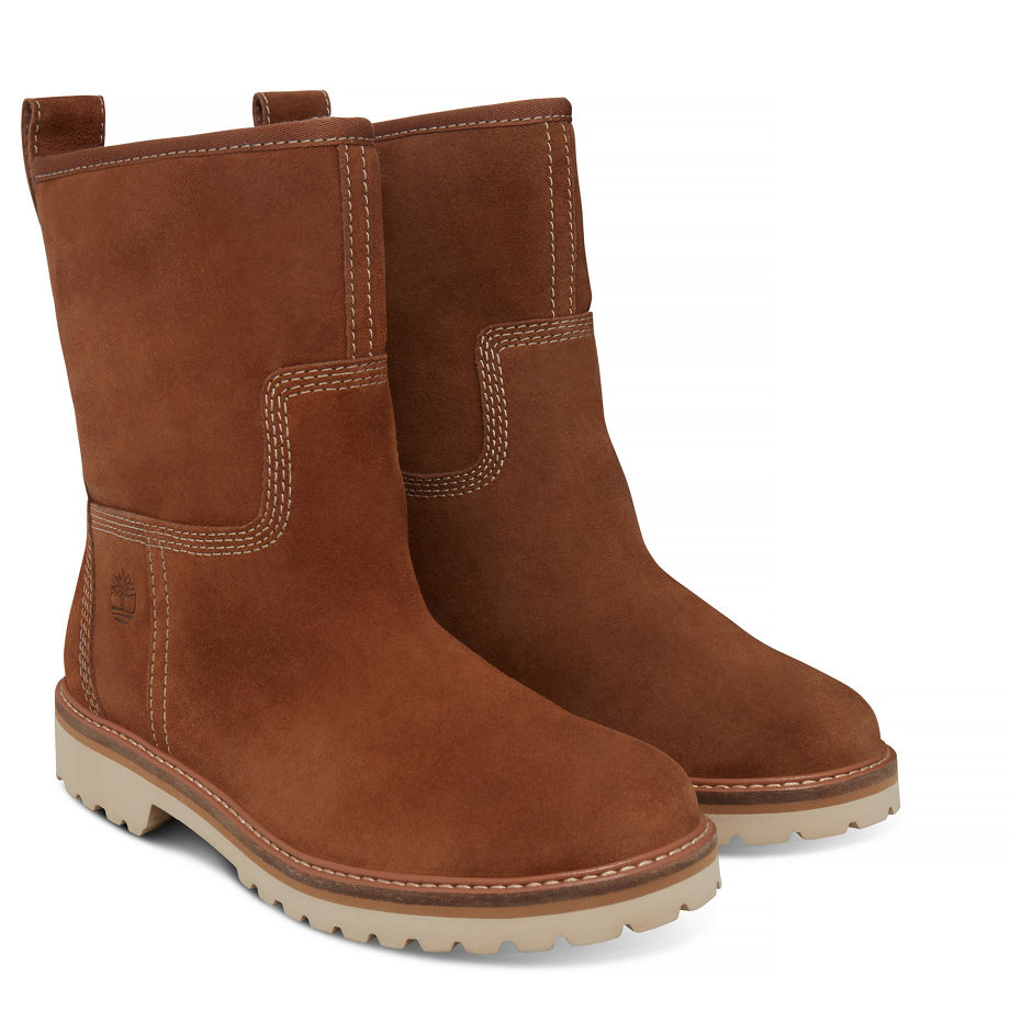 Timberland Women's Chamonix Valley Winter Boot Rust Dark Rubber Suede