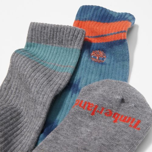 Timberland Men's 2-Pack Tie-Dyed & Striped Crew Socks