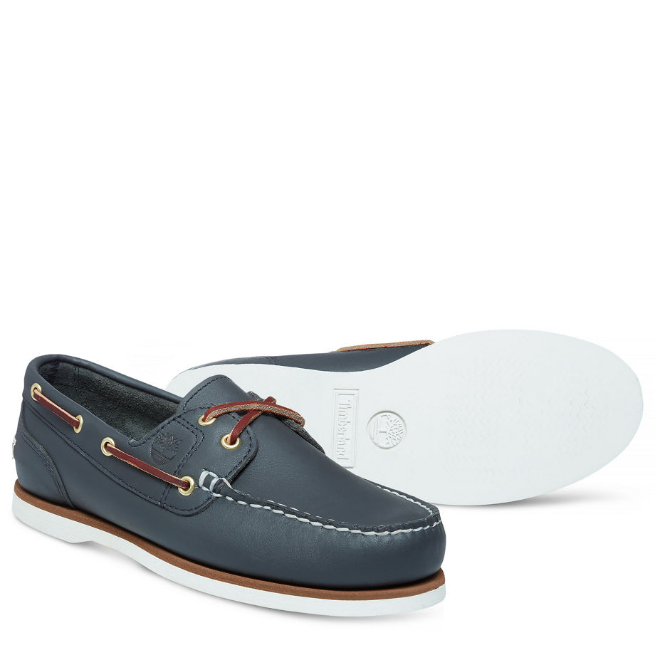 Timberland Women's Classic 2 Eye Boat Shoe Navy Navy Smooth
