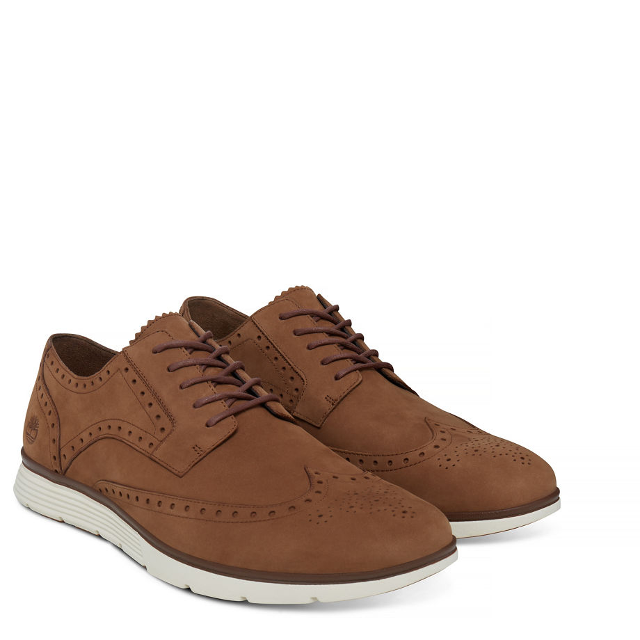 Timberland Men's Franklin Park Wingtip Oxford Tan Dark Rubber Waterbuck