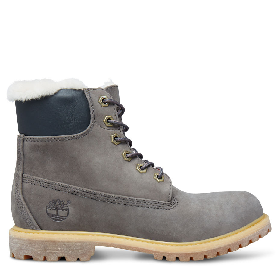 Timberland Women's Icon 6-inch Shearling Boot Stone Grey Tornado Waterbuck