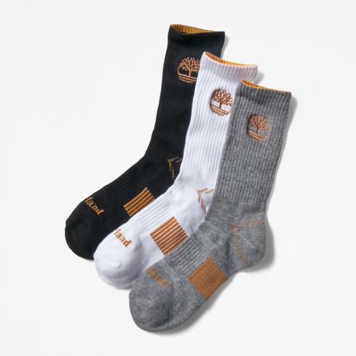 Timberland Men's 3-Pack Newmarket Village Logo Crew Socks