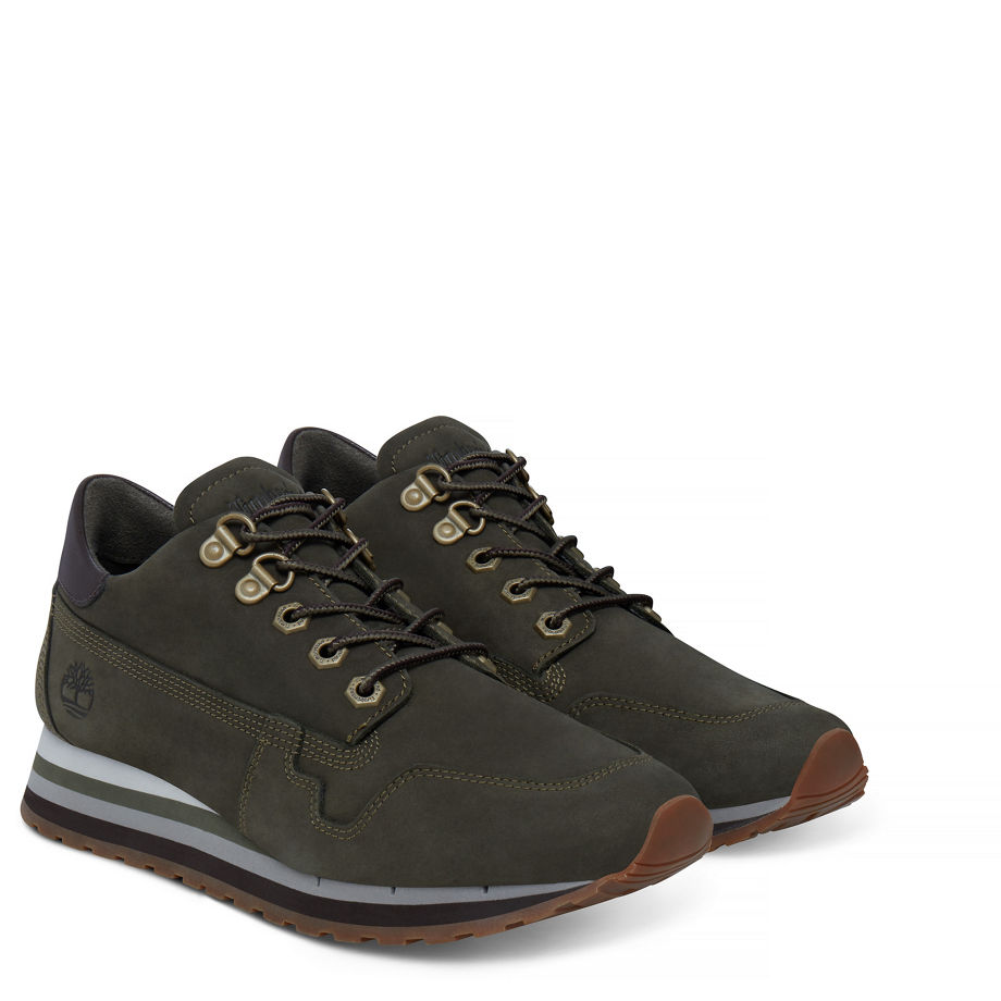 Timberland Women's Antwerp Air Leather Trainer Olive Olive Night