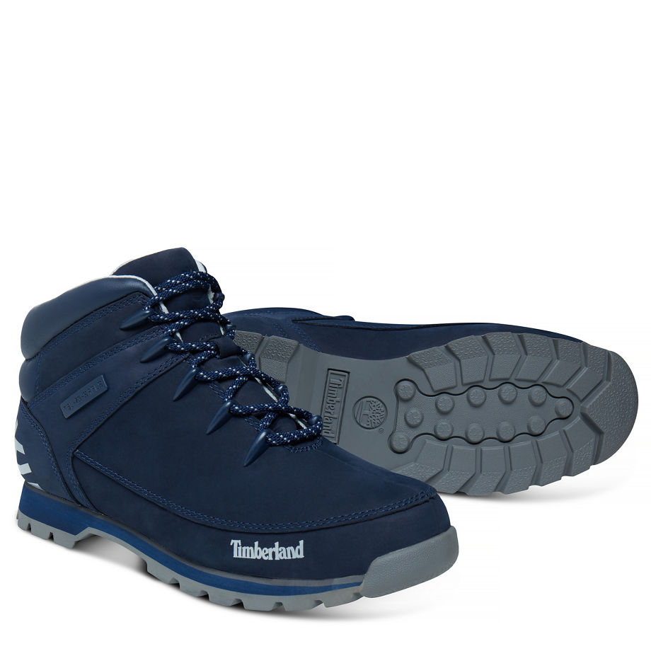 Timberland Men's Euro Sprint Hiker Mid Boot Navy Black Iris Nubuck