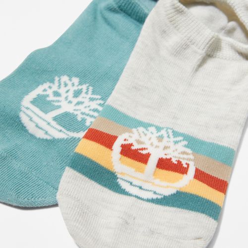 Timberland Women's 2-Pack Super No-Show Rainbow-Stripe Socks