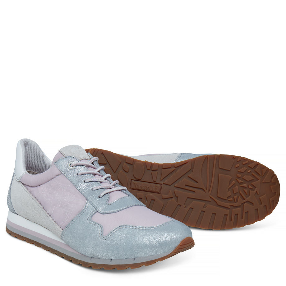 Timberland Women's Milan Flavor Trainer Silver/Violet Silver Windchime (Violet Ice)