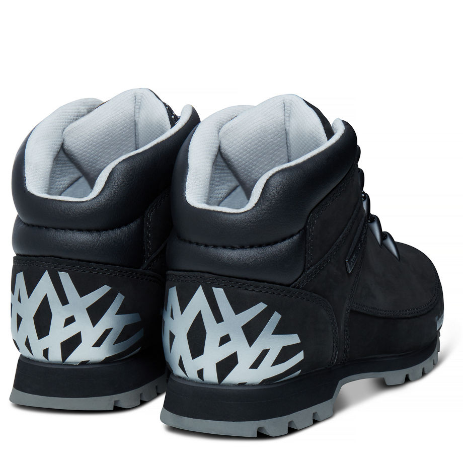 Timberland Men's Euro Sprint Hiker Mid Boot Black Black Nubuck