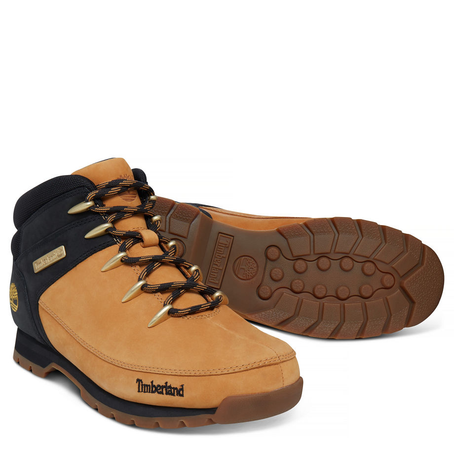 Timberland Men's Euro Sprint Hiker Boot Yellow/Black Wheat/Black